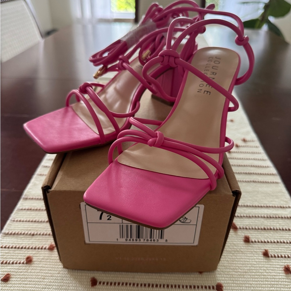 Brand New Vibrant Fuchsia Strappy Heels by Journee Collection